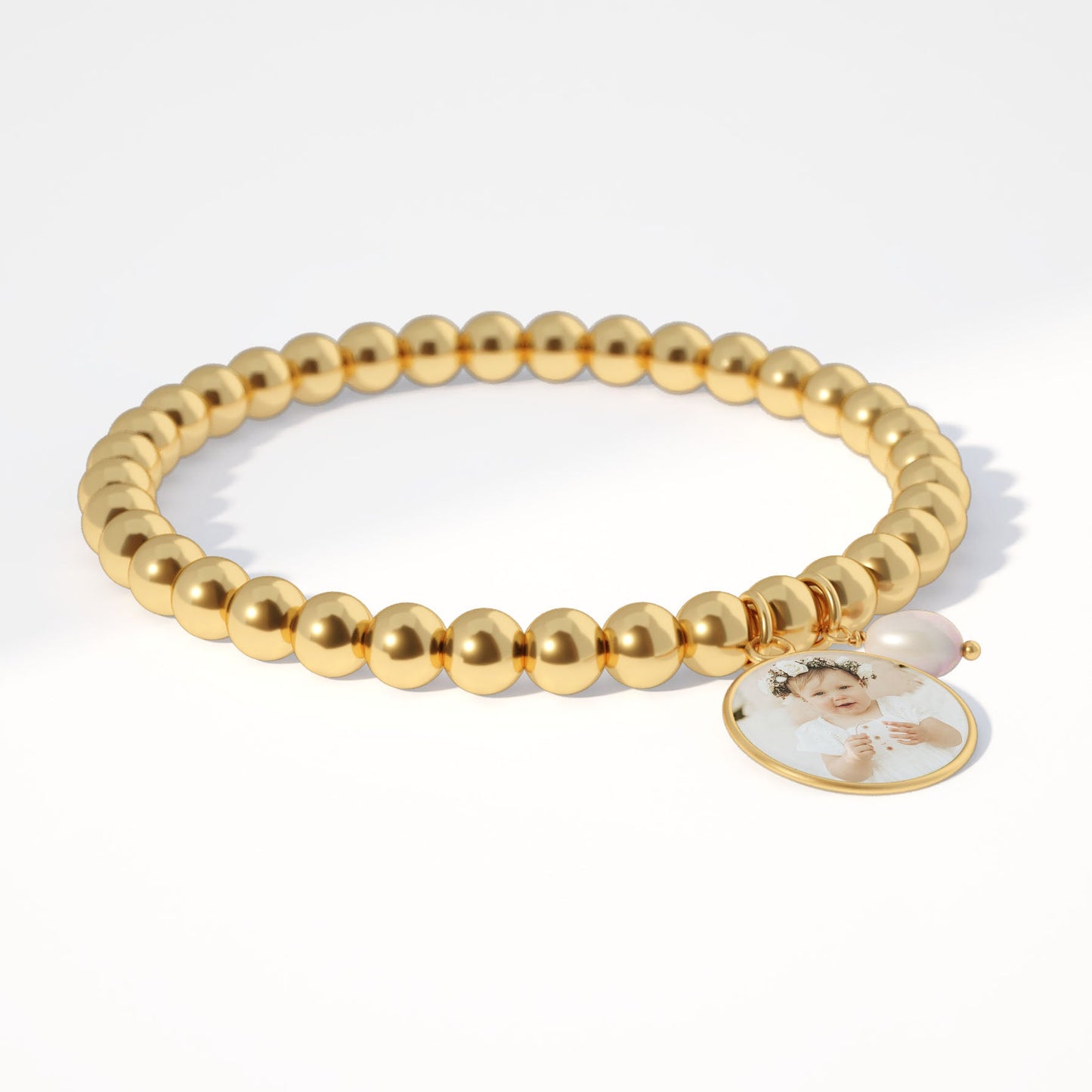 Personalized Photo Diana Charm Bracelet in gold tone