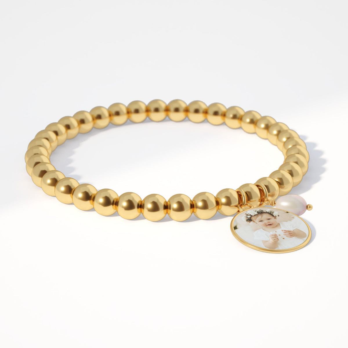 Personalized Photo Diana Charm Bracelet in gold tone