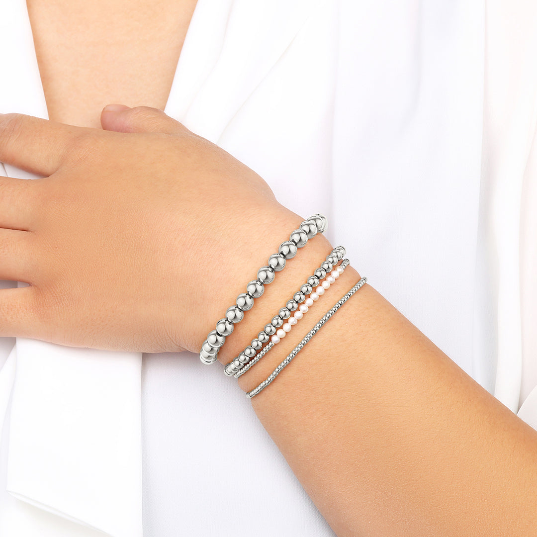 Everyday Pearl Bracelet Stacking Set in 925 sterling silver