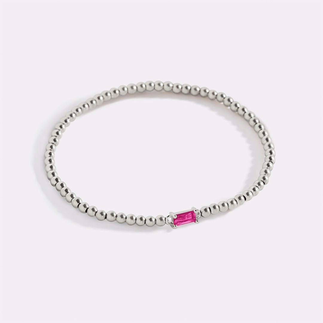 Armband aus Sterlingsilber mit Geburtssteinperlen