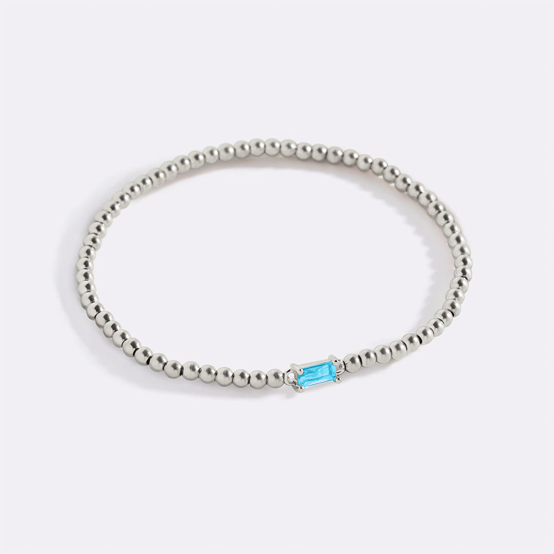 Armband aus Sterlingsilber mit Geburtssteinperlen