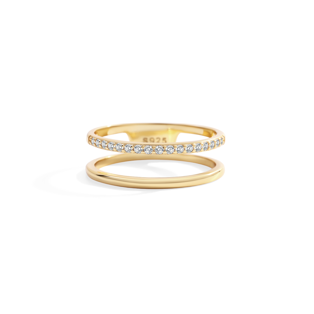Double Band Pave Ring — Vanny Jewels