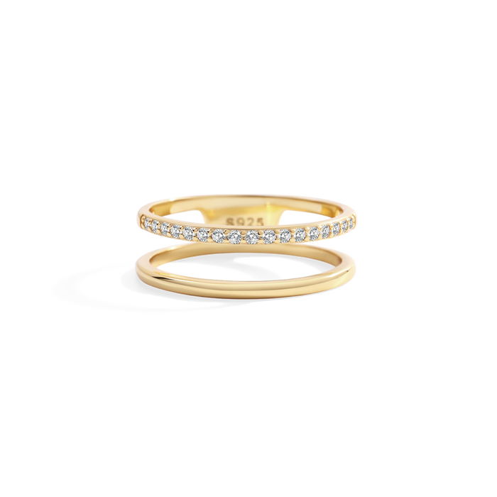 Double Band Pave Ring — Vanny Jewels