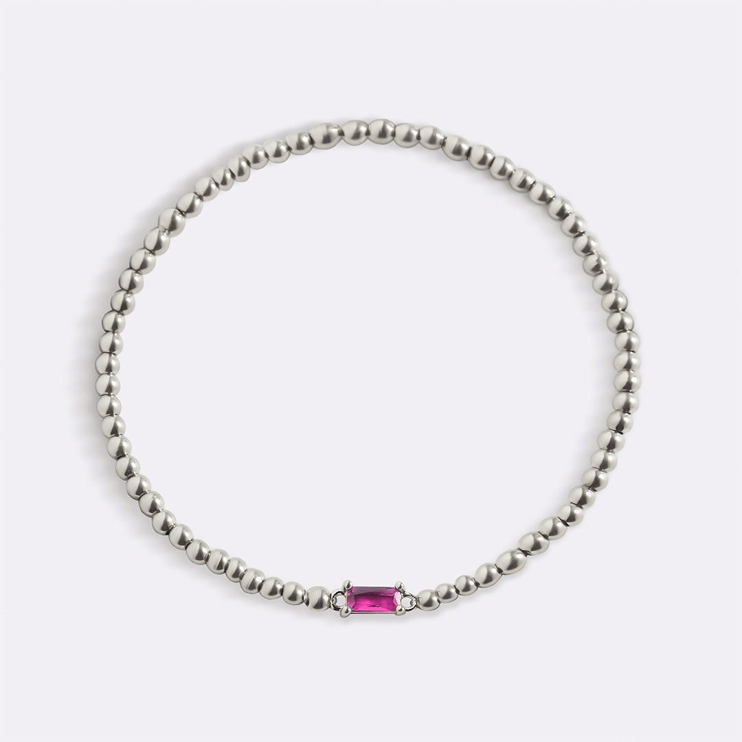Armband aus Sterlingsilber mit Geburtssteinperlen
