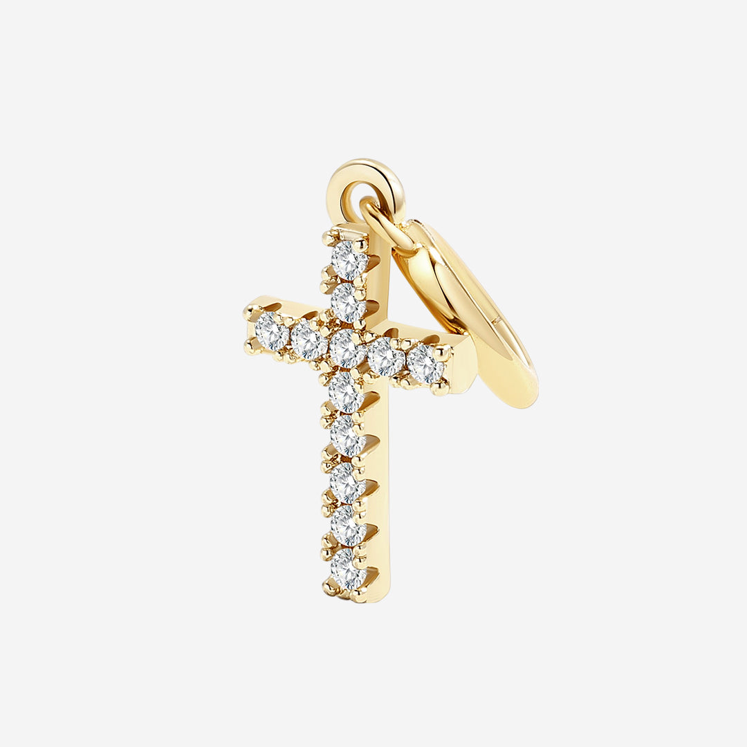 Kreuz-Charm mit Pavé