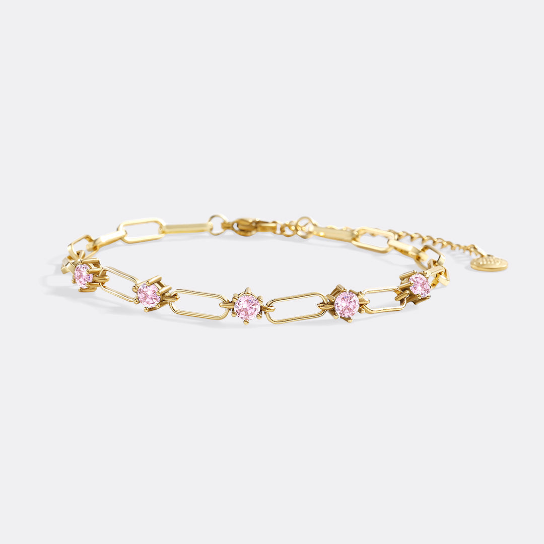 Bracciale a Graffetta con Dettagli in Pietre Preziose