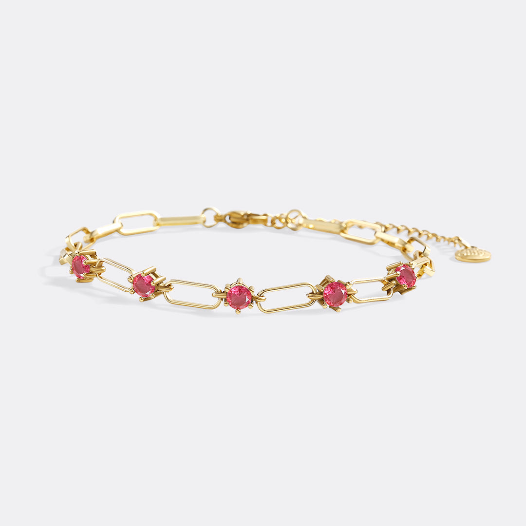 Bracciale a Graffetta con Dettagli in Pietre Preziose