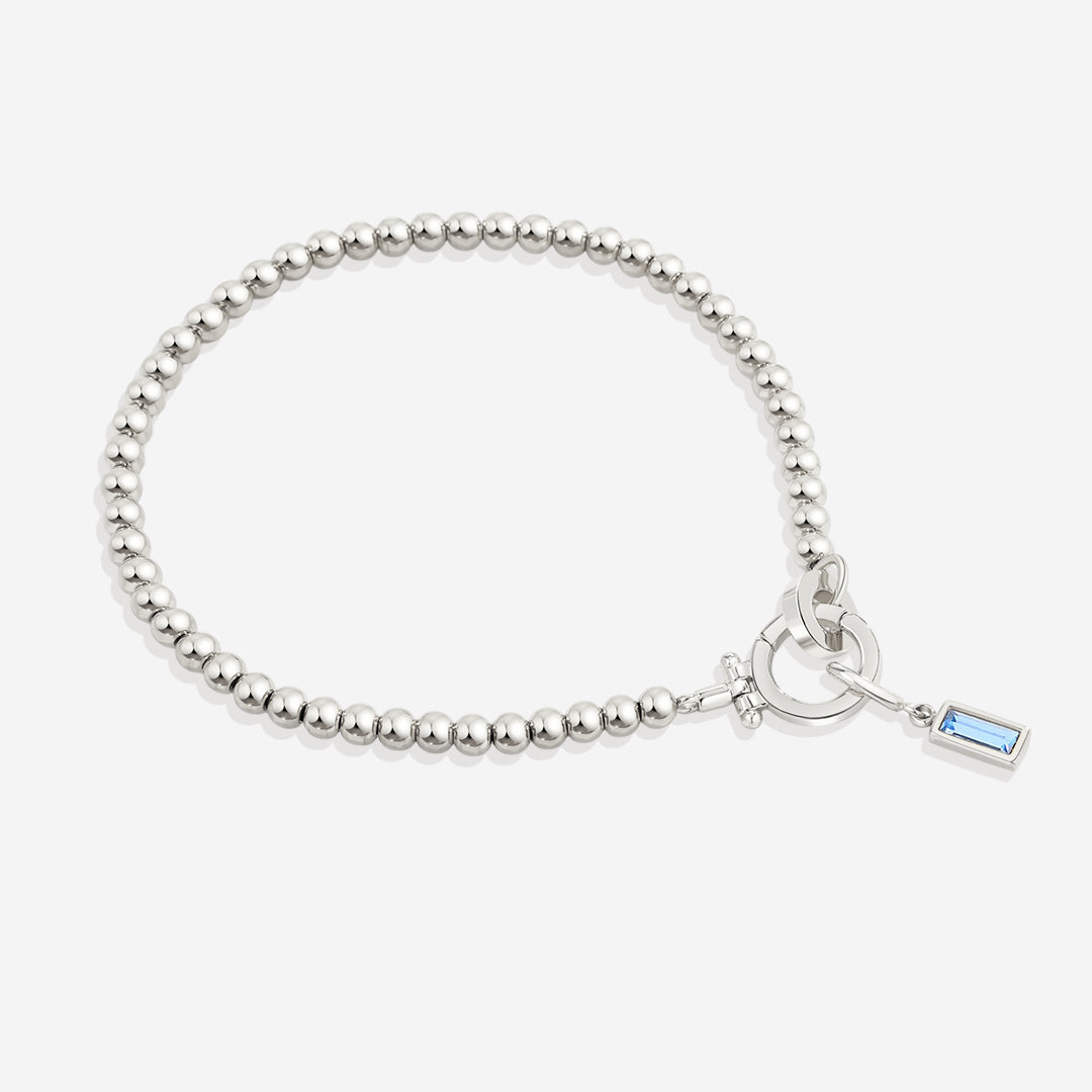 Minzfarbenes Perlen-Geburtsstein-Charm-Armband