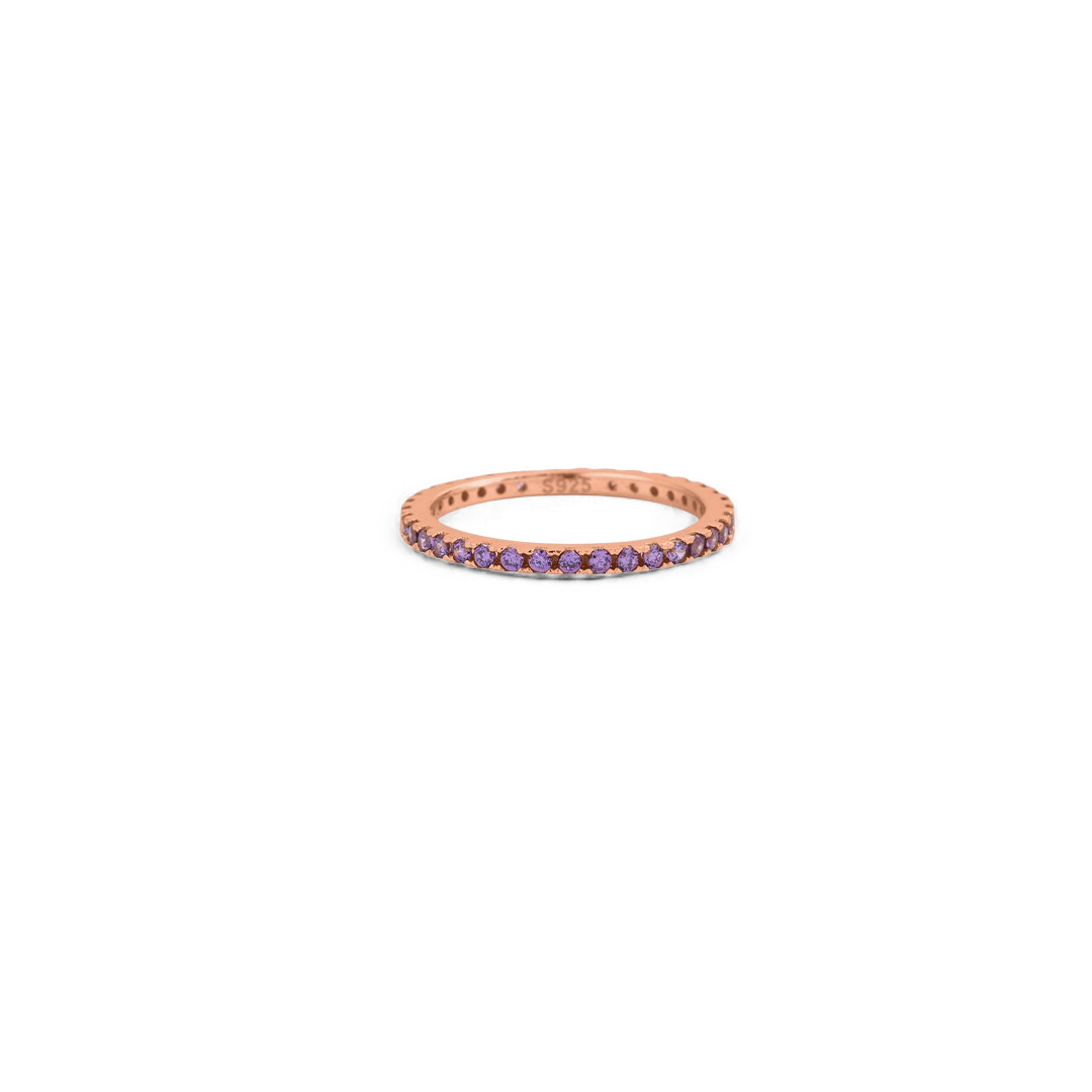 Eternity-Stapelring mit Geburtsstein Februar