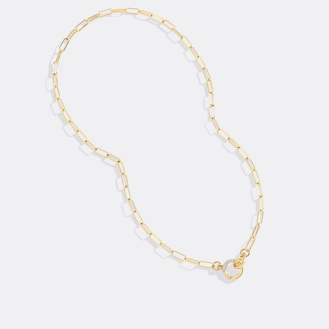 Collana con graffetta e pavé di menta