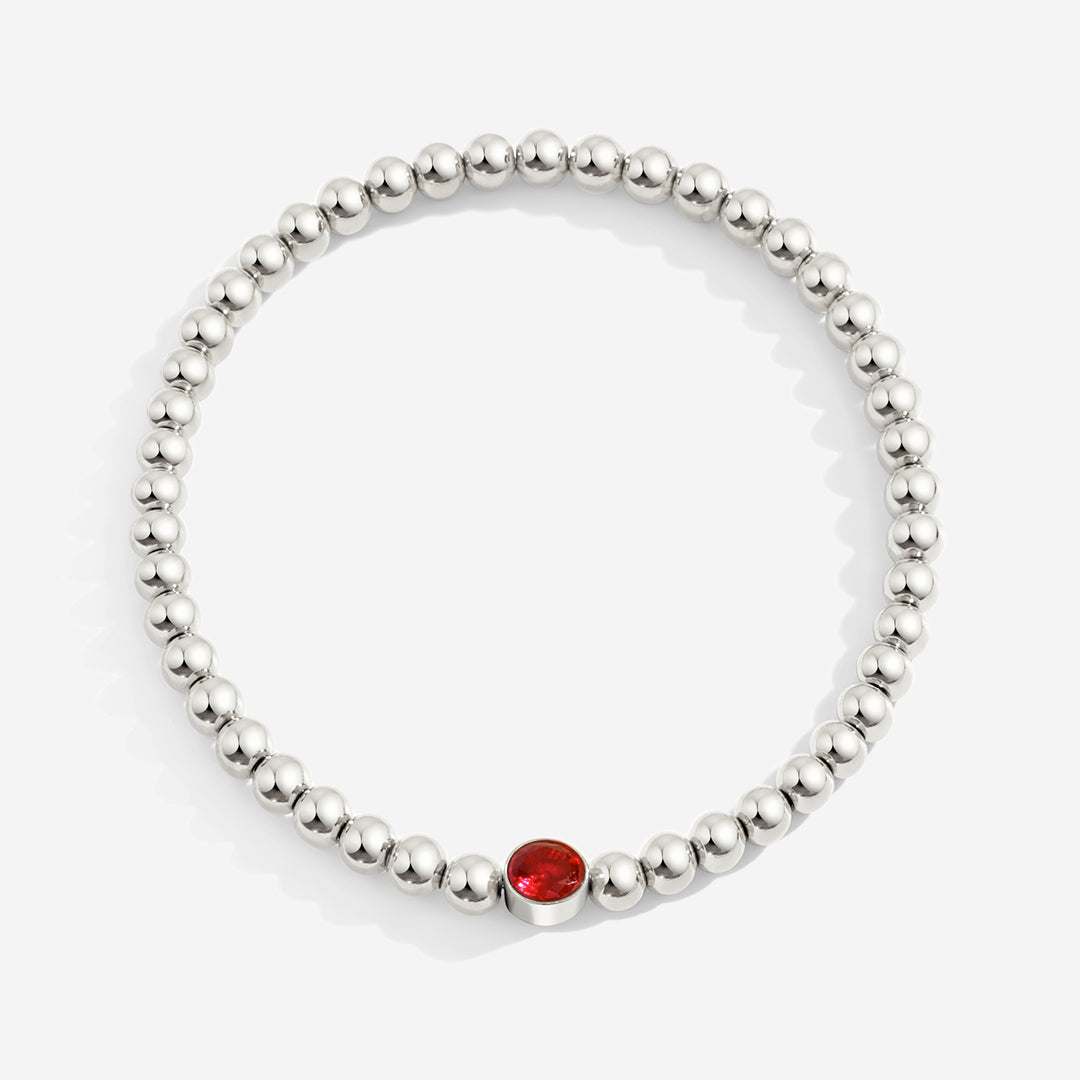 Vergoldetes Perlenarmband mit Geburtsstein