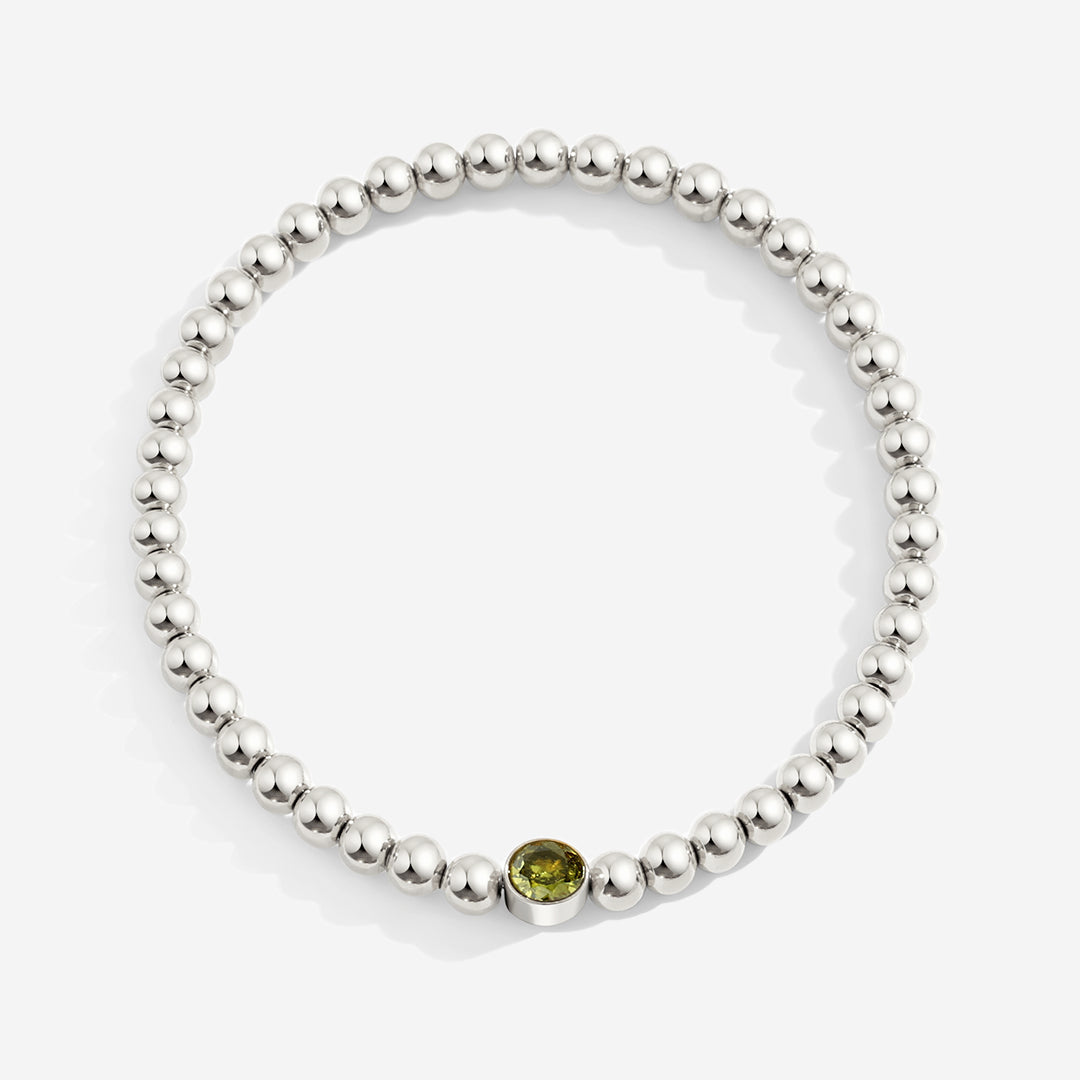 Vergoldetes Perlenarmband mit Geburtsstein