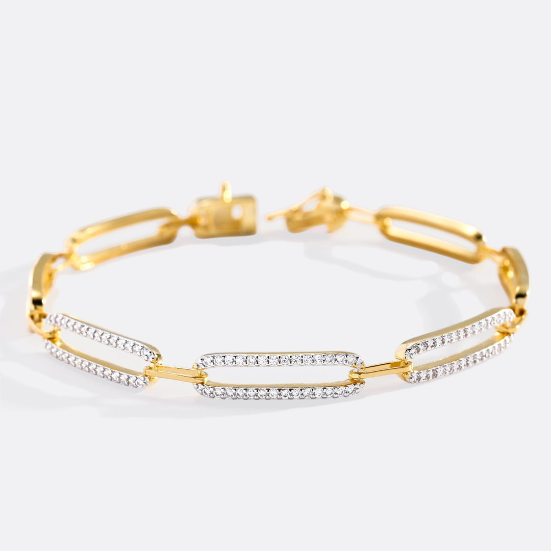 Bracciale a catena con diamanti pavé