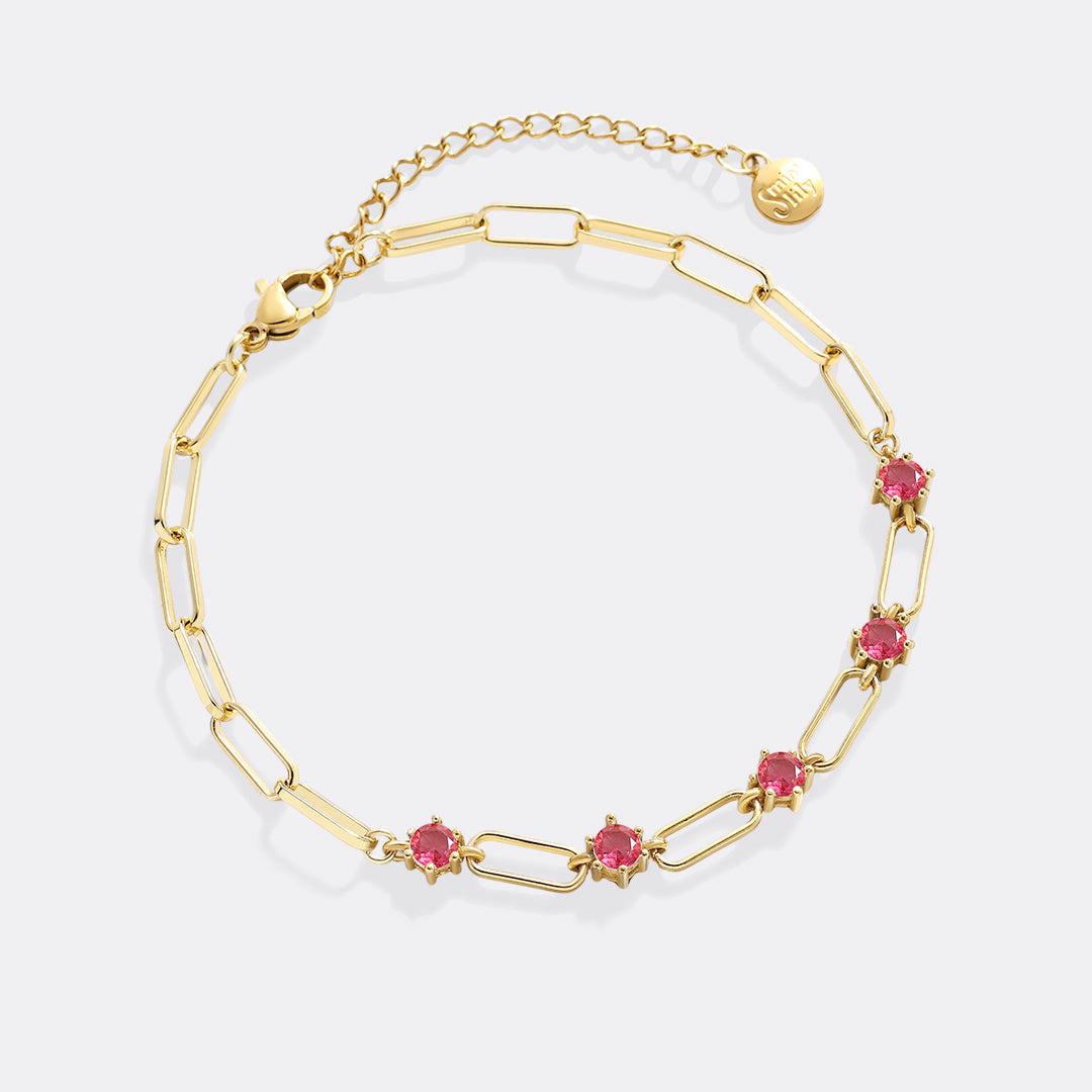 Bracciale a Graffetta con Dettagli in Pietre Preziose
