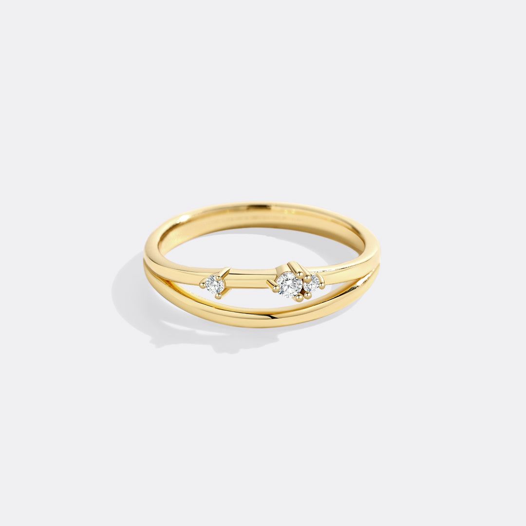 Halbmond-Diamantring