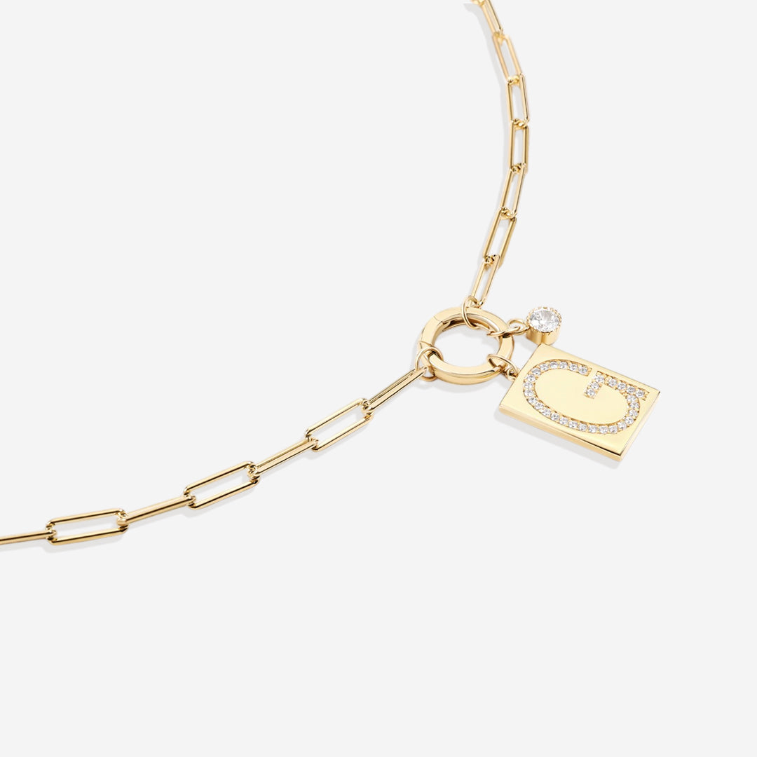 Goldhalskette mit Initiale und Panzerkette