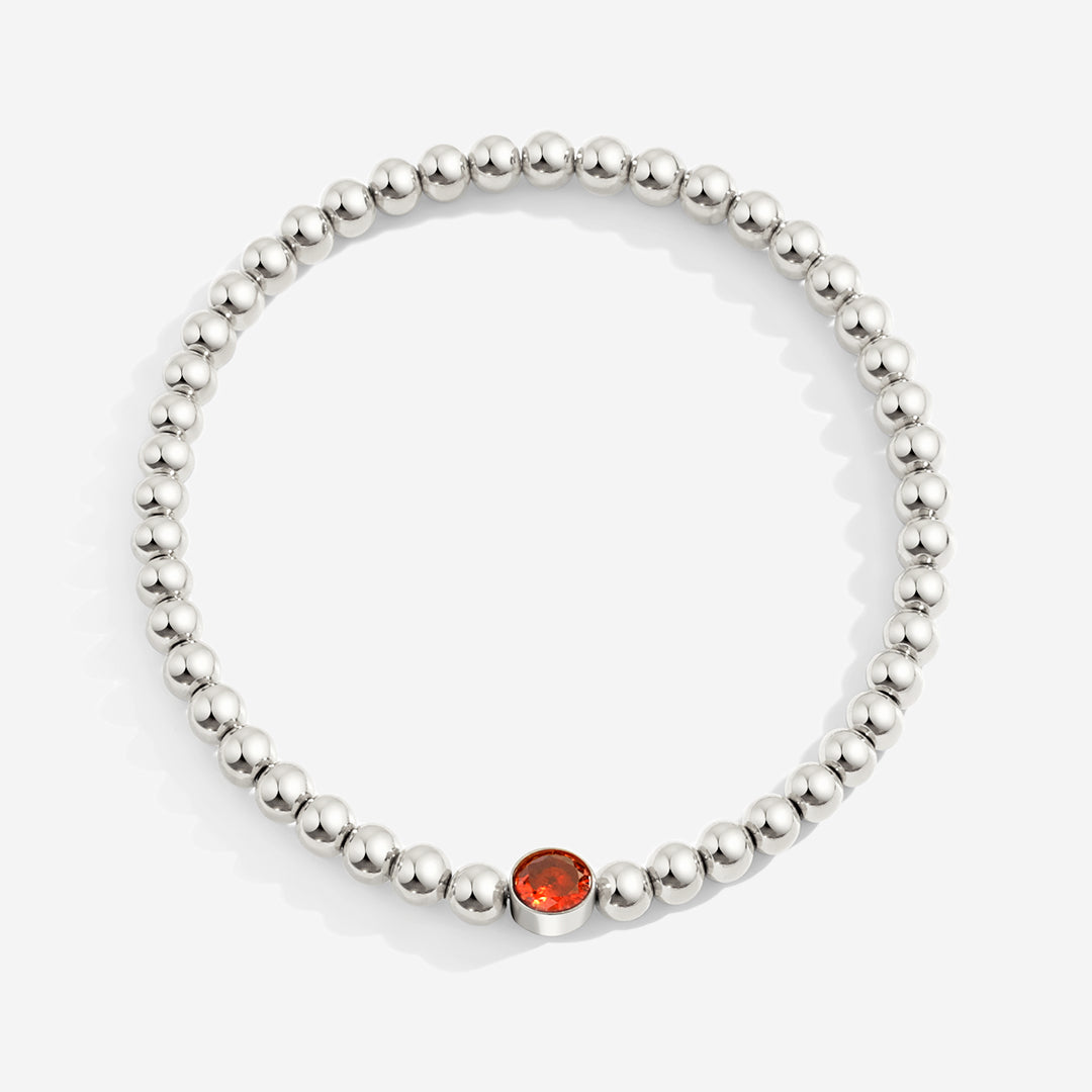 Vergoldetes Perlenarmband mit Geburtsstein