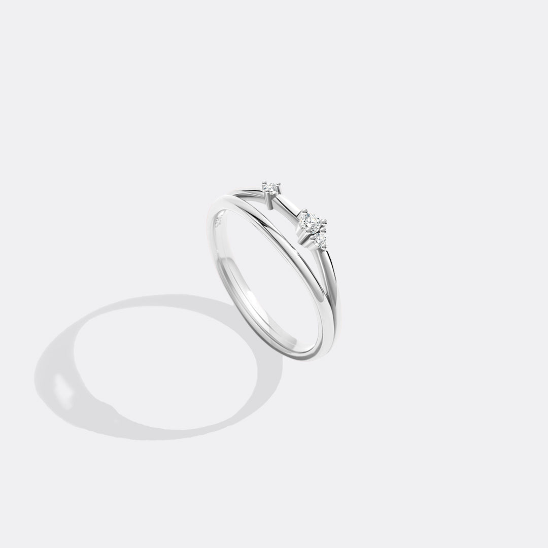 Halbmond-Diamantring