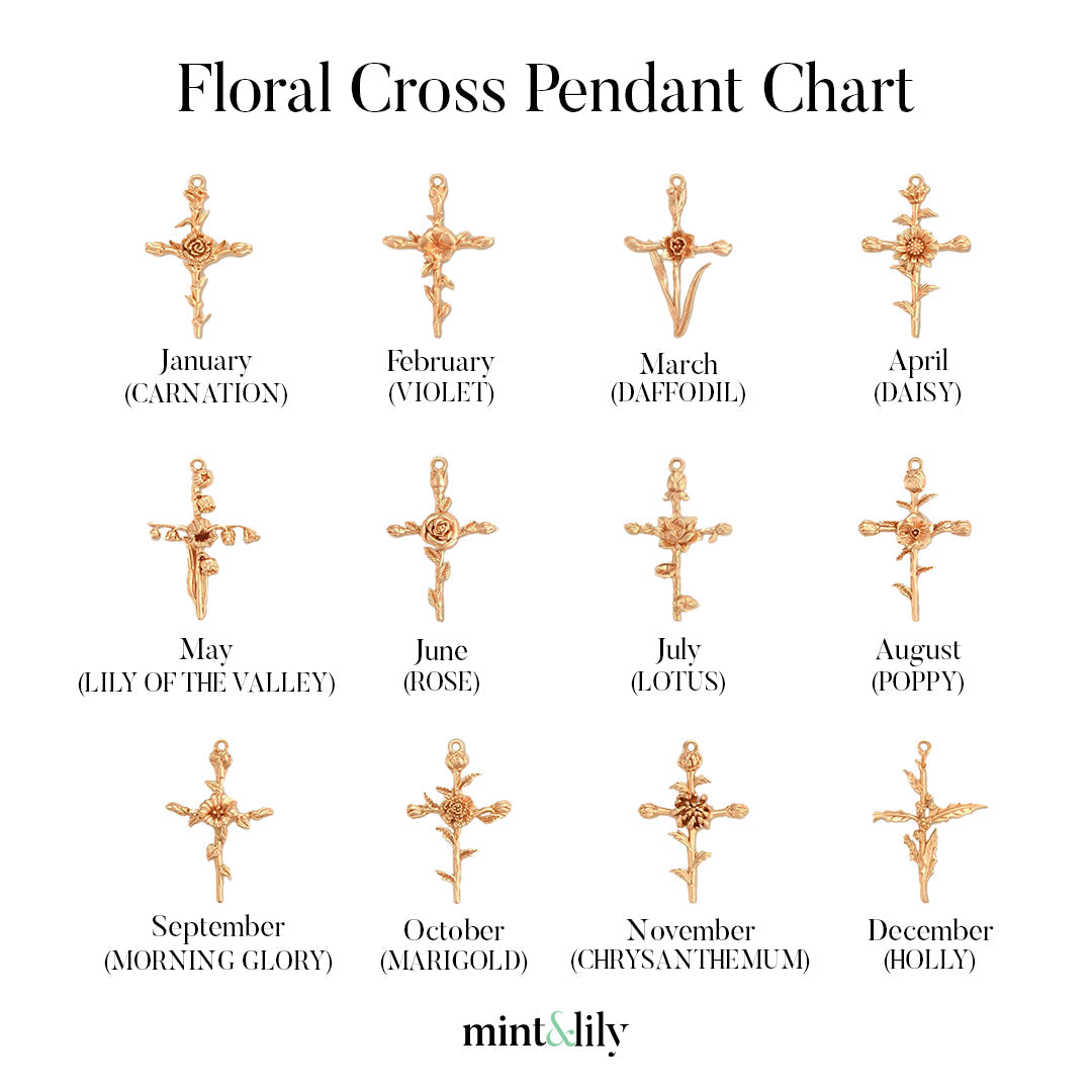 Collana con Pendente Croce Floreale