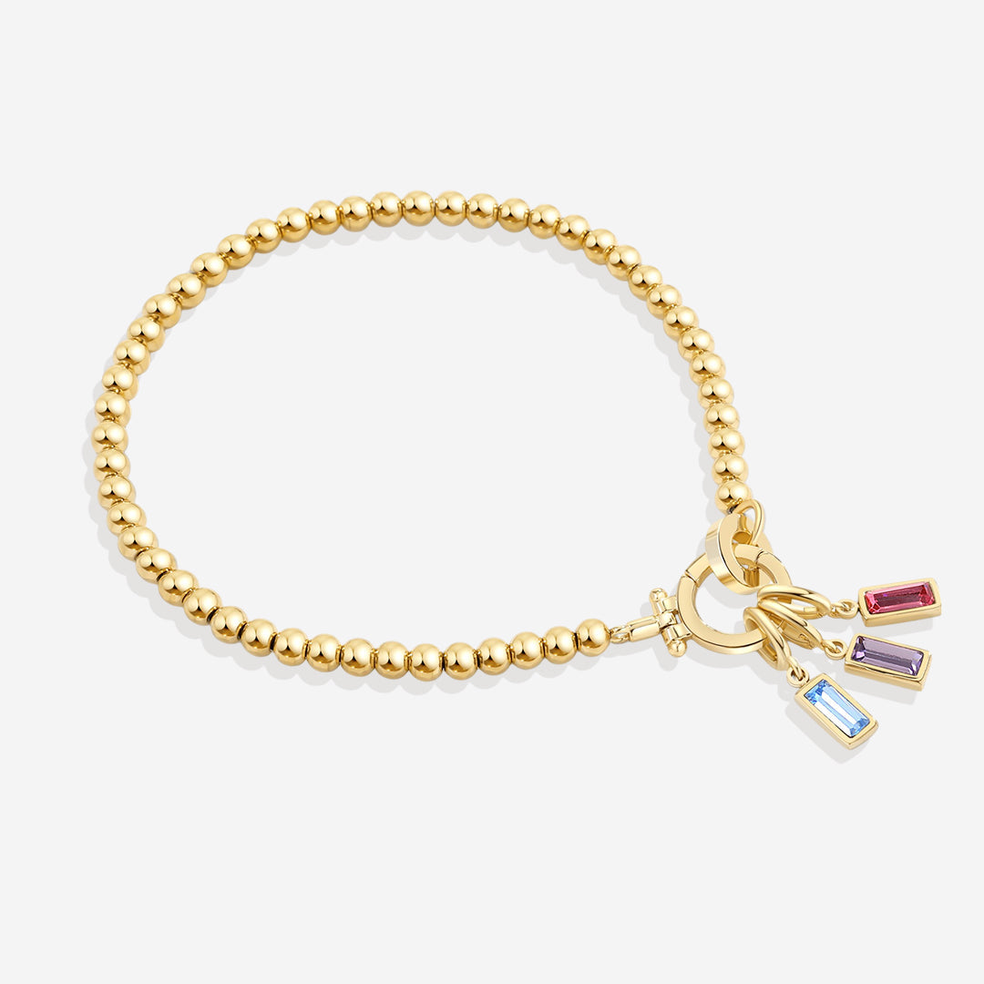 Minzfarbenes Perlen-Geburtsstein-Charm-Armband