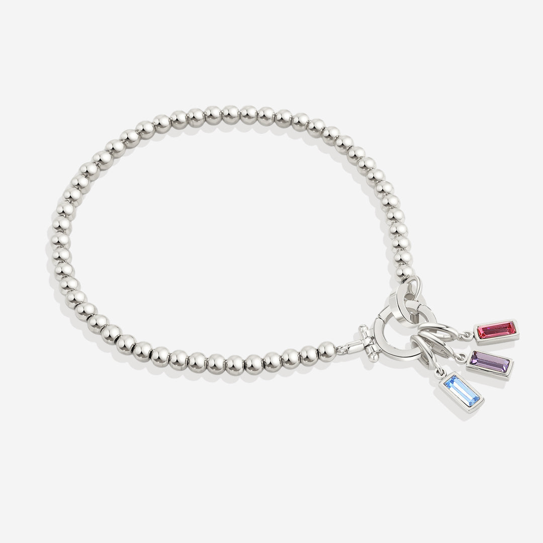 Minzfarbenes Perlen-Geburtsstein-Charm-Armband