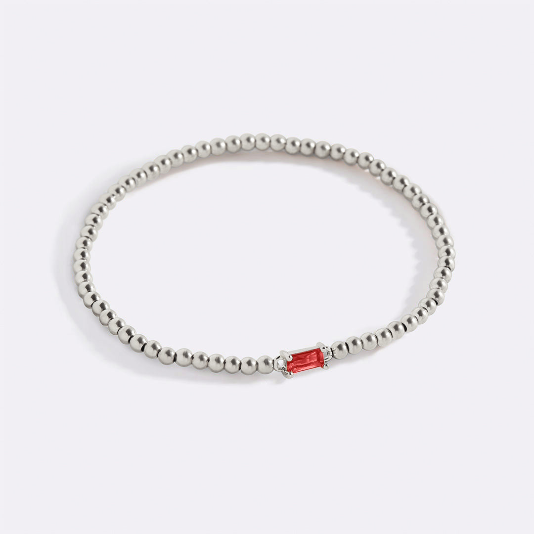 Armband aus Sterlingsilber mit Geburtssteinperlen