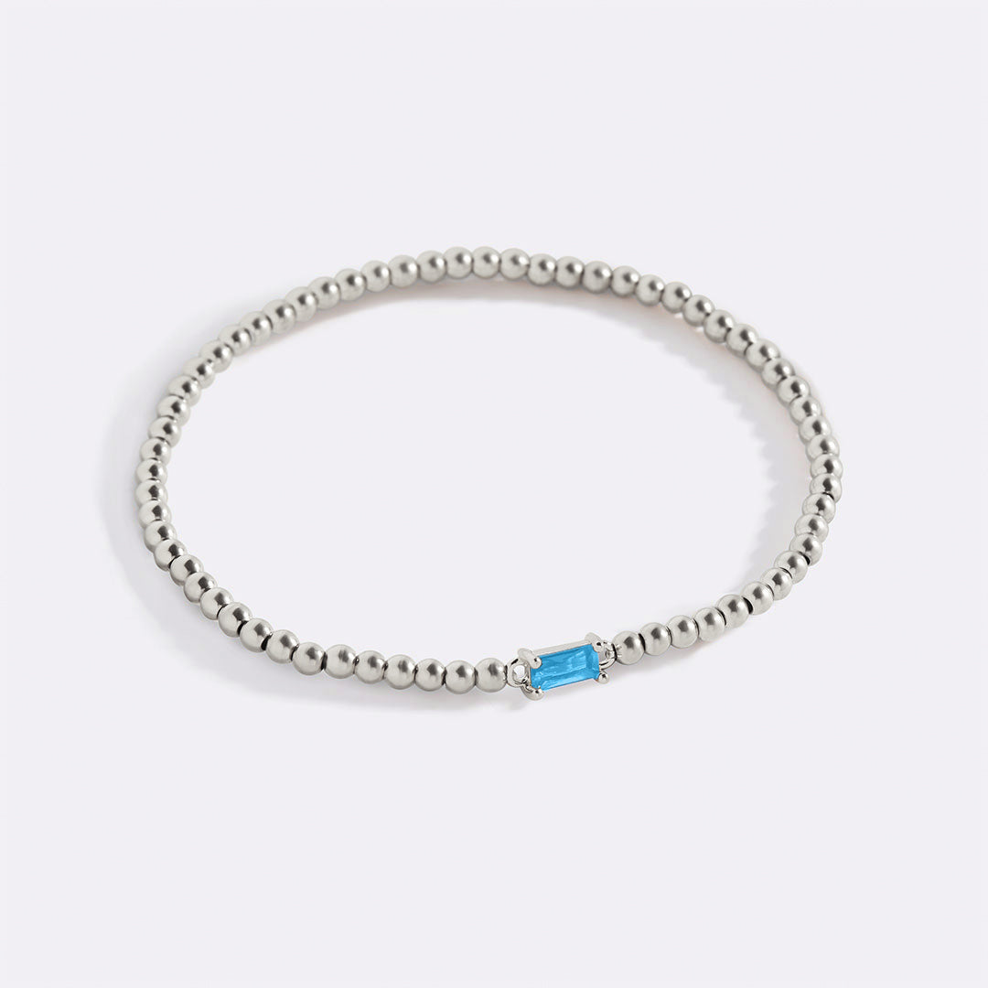 Armband aus Sterlingsilber mit Geburtssteinperlen