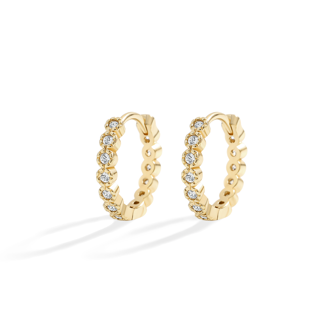 Shimmer Huggie Hoop Earrings in Gold Plated — Vanny Jewels