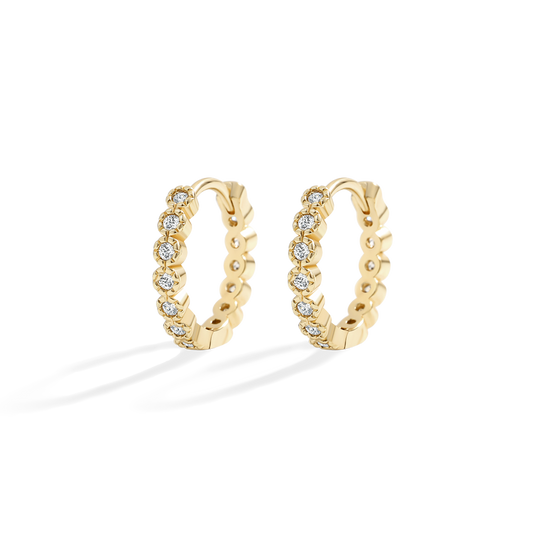 Shimmer Huggie Hoop Earrings in Gold Plated — Vanny Jewels