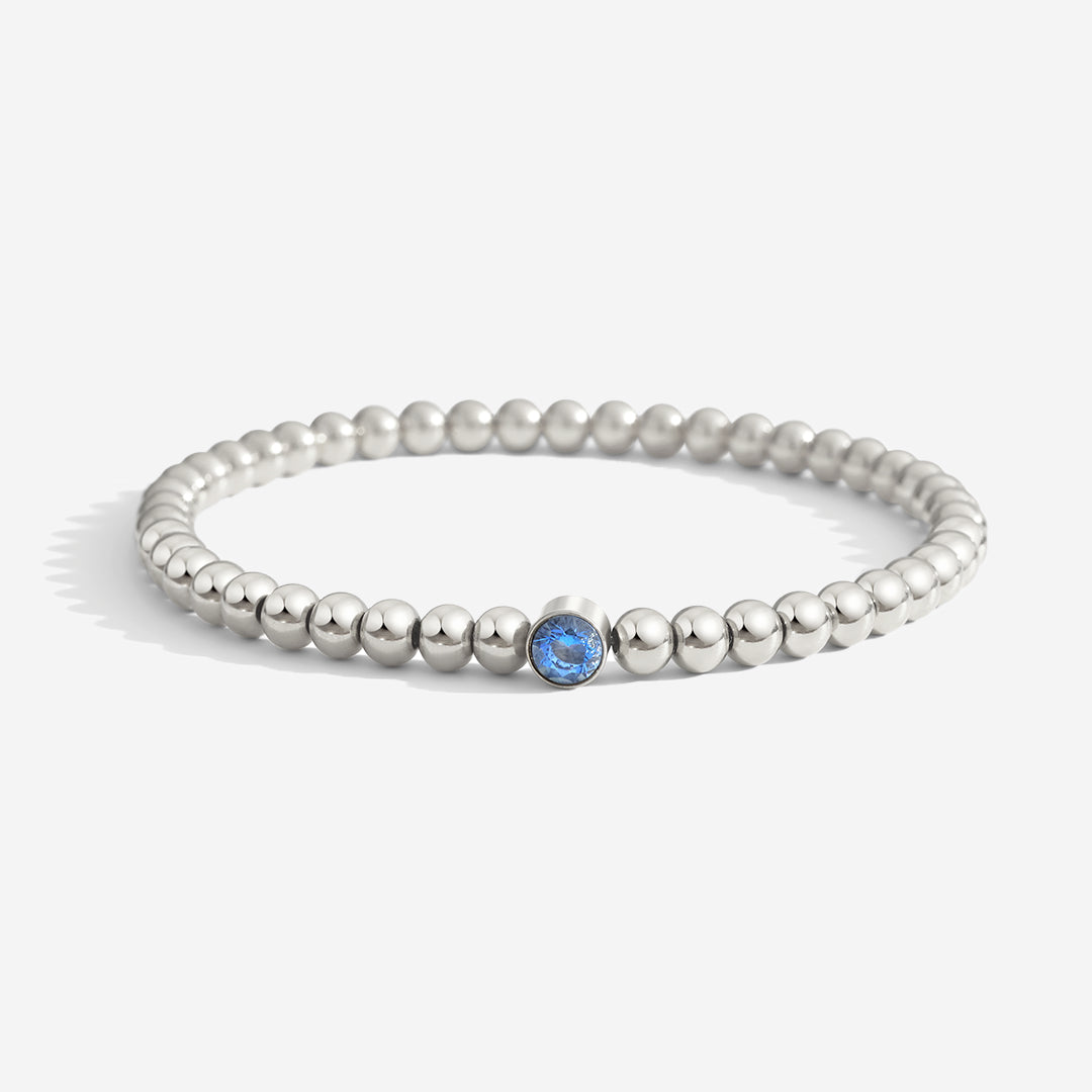 Vergoldetes Perlenarmband mit Geburtsstein
