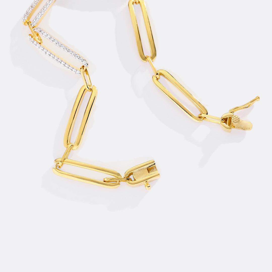 Bracciale a catena con diamanti pavé