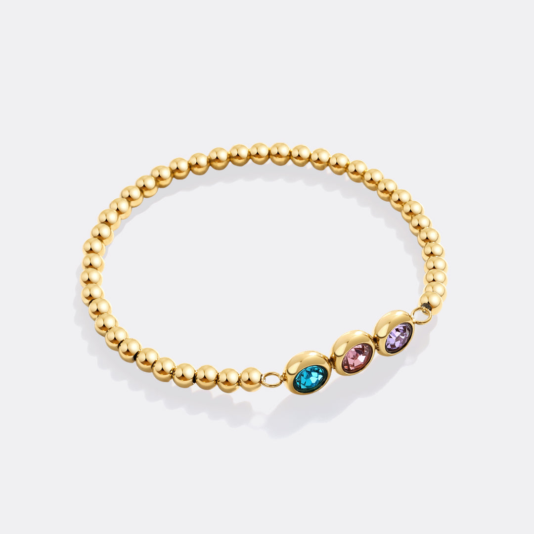 Personalisiertes Geburtsstein-Perlenarmband