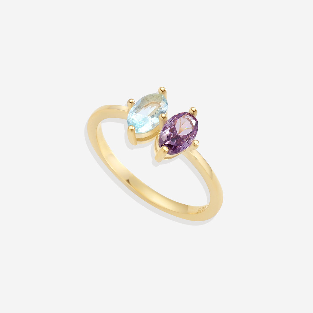 Geburtsstein-Ring im Marquise-Schliff