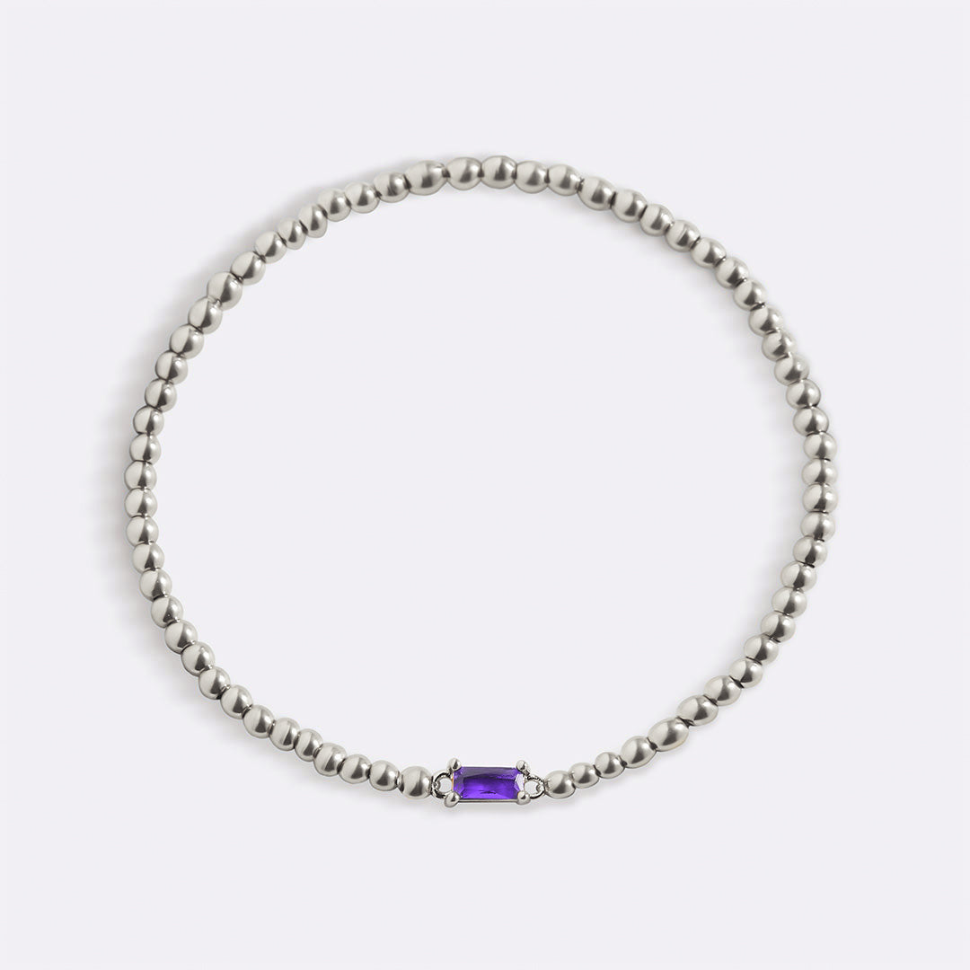Armband aus Sterlingsilber mit Geburtssteinperlen