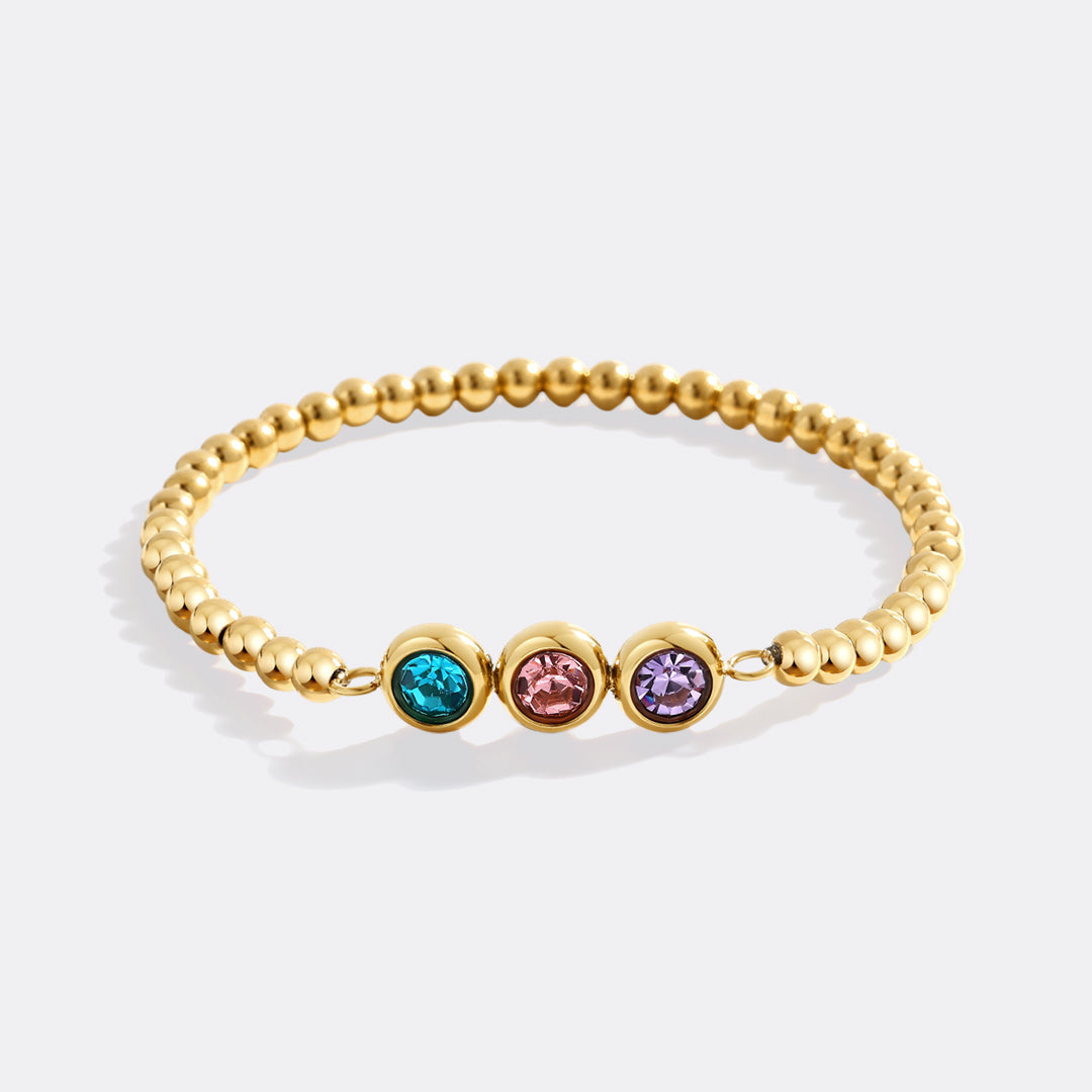 Personalisiertes Geburtsstein-Perlenarmband