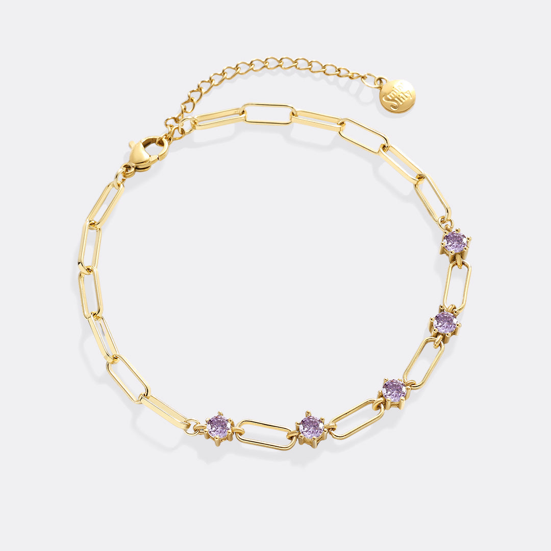 Bracciale a Graffetta con Dettagli in Pietre Preziose