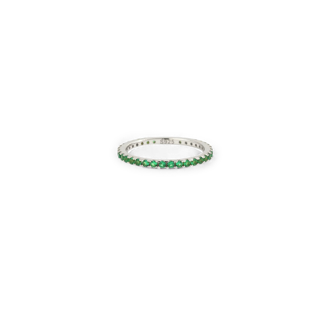 May Birthstone Eternity Stacking Ring