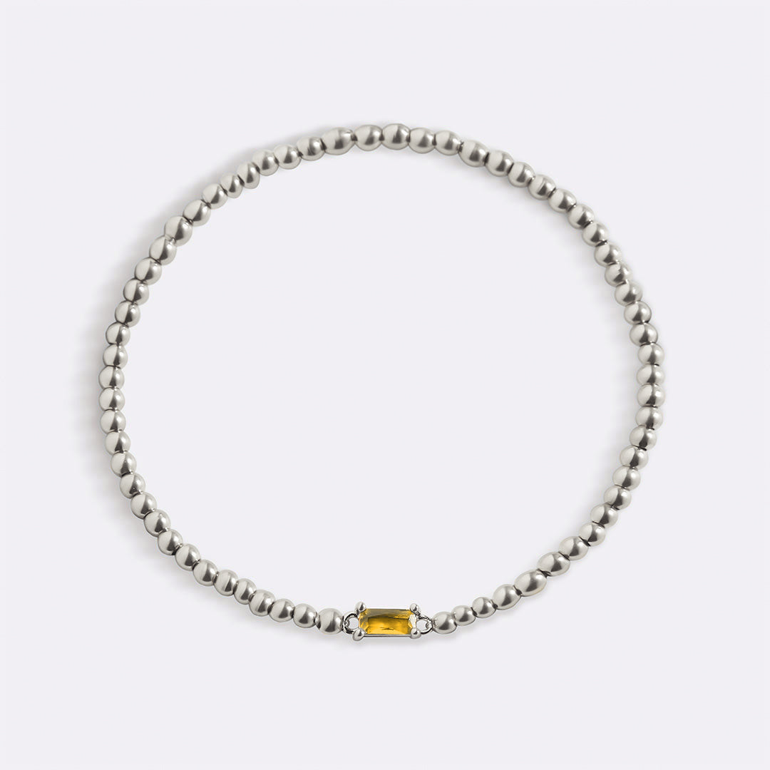 Armband aus Sterlingsilber mit Geburtssteinperlen