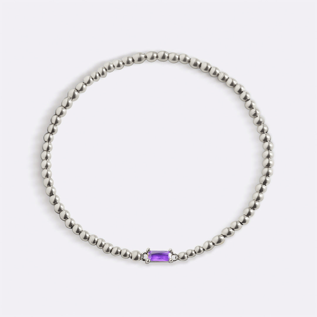 Armband aus Sterlingsilber mit Geburtssteinperlen