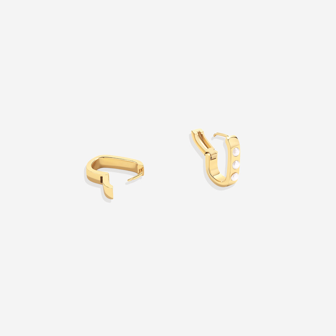 Pearl Block Statement Hoops