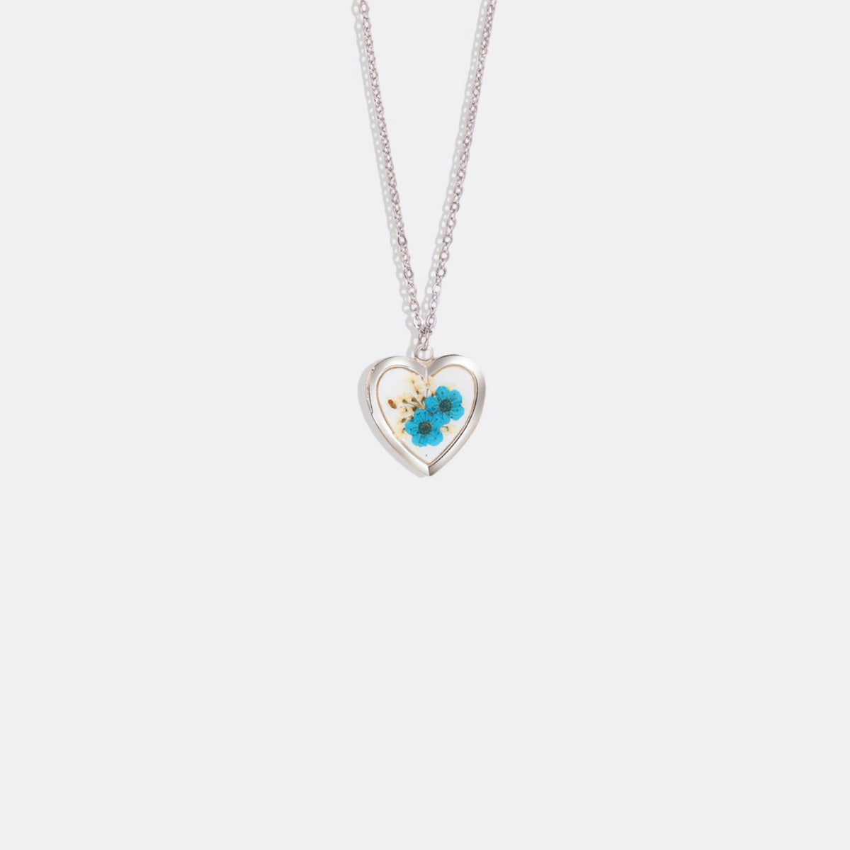 Medaglione a Cuore con Foto e Fiori Secchi Fatto a Mano