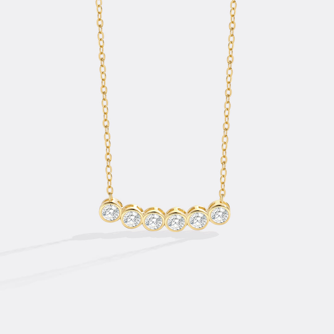 Klassische Lünettengefasste Diamantkette