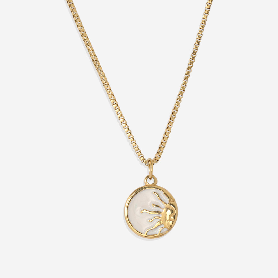 Collana girocollo con ciondolo a forma di sole smaltato