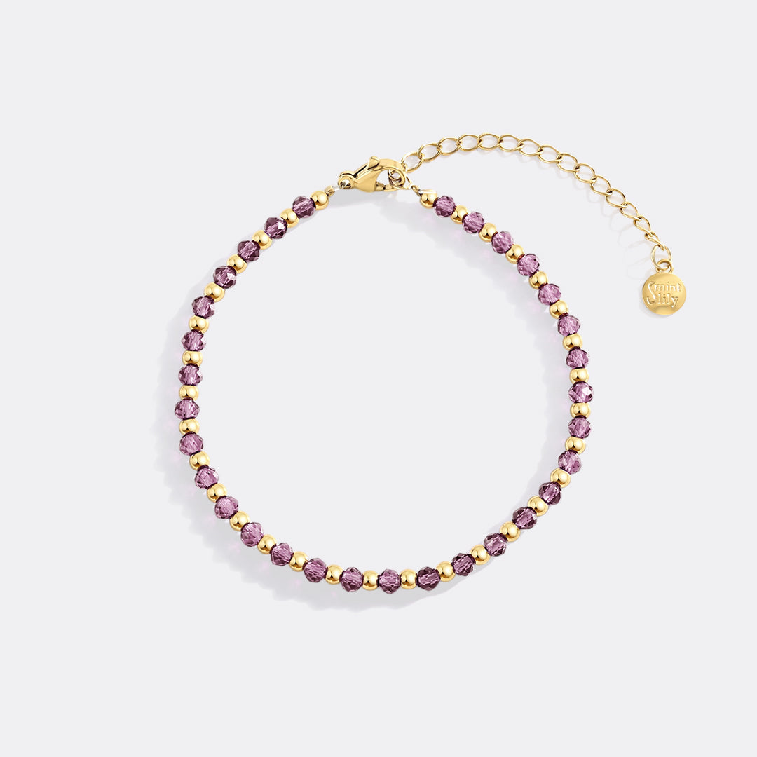 Geburtsstein- und Goldperlenarmband