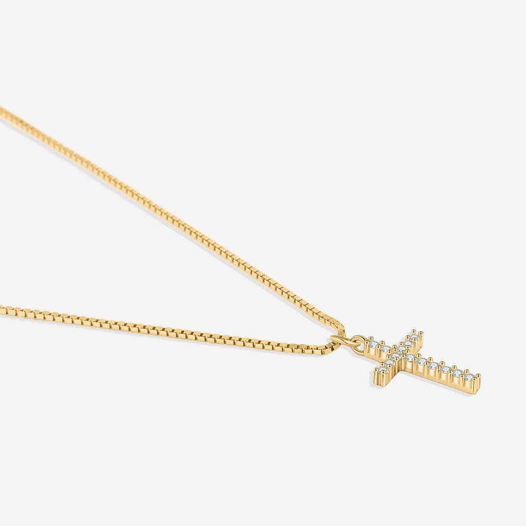 Halskette mit Pavé-Kreuzanhänger