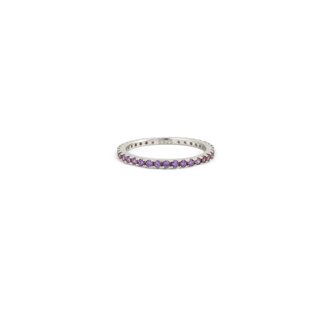 Eternity-Stapelring mit Geburtsstein Februar