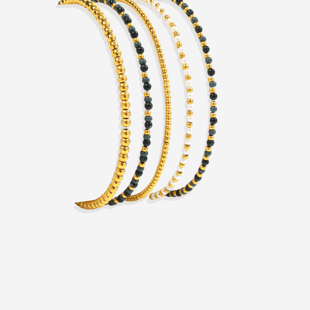 Weather the Storm Beaded Bracelet Stacking Set