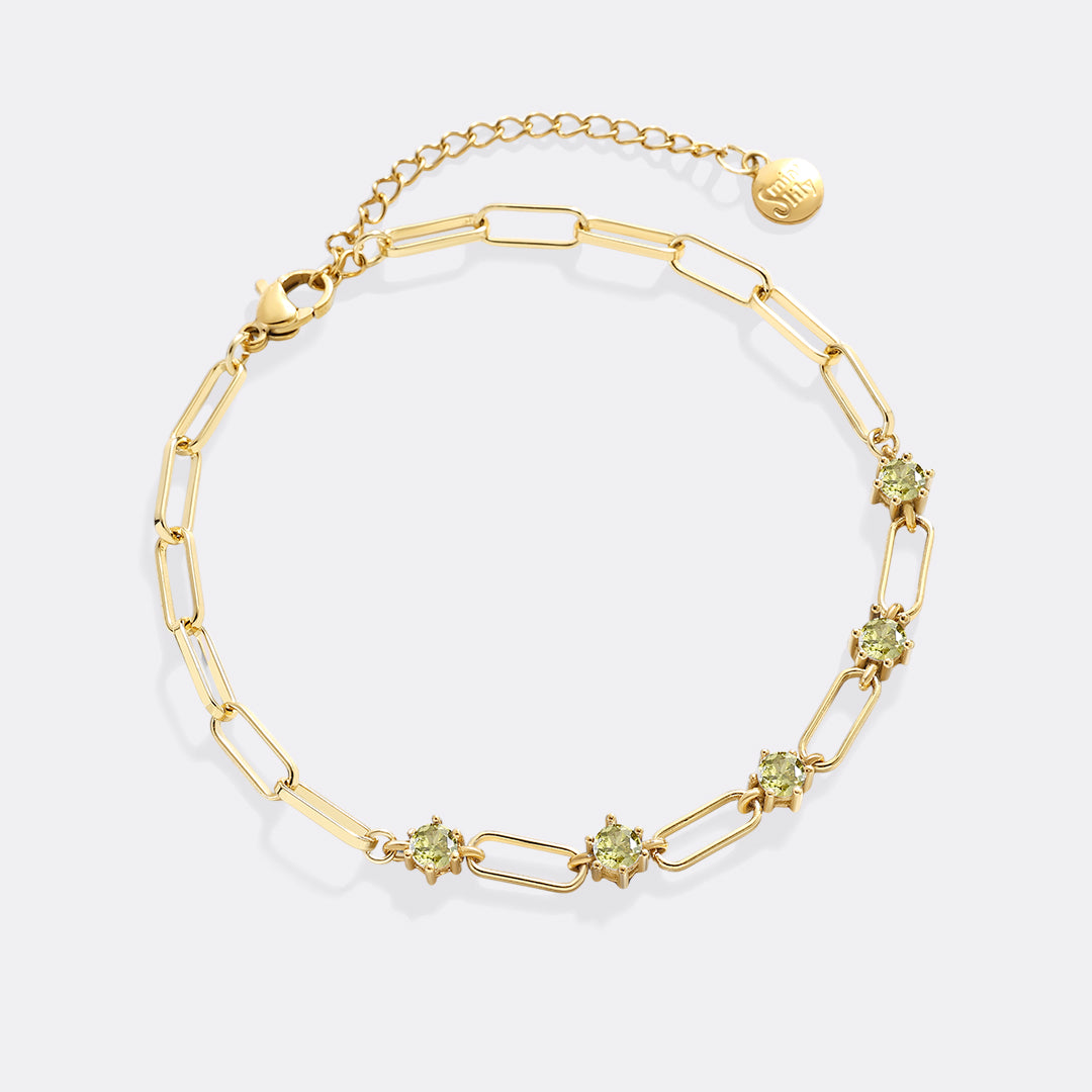 Bracciale a Graffetta con Dettagli in Pietre Preziose