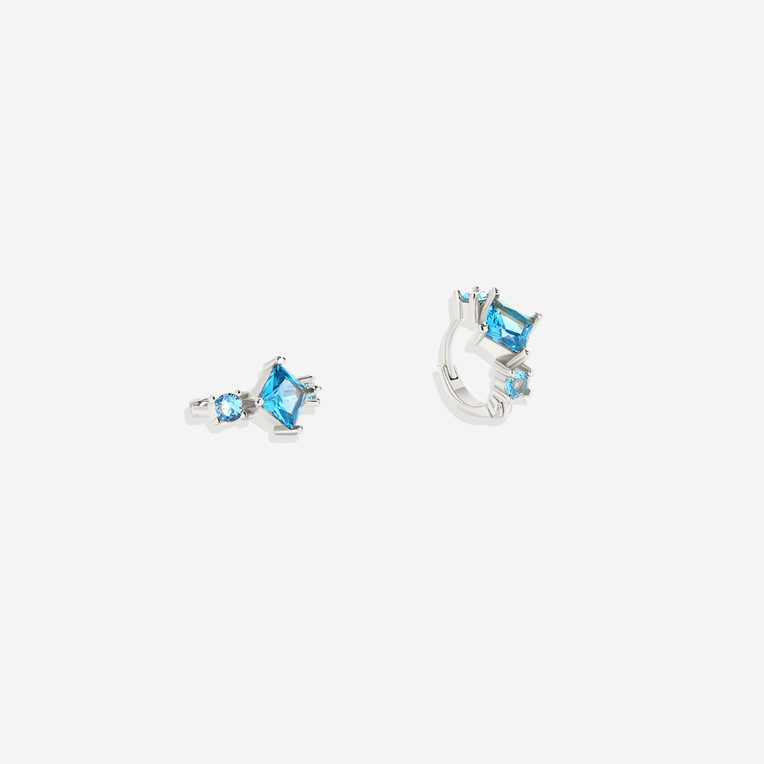 Aquamarin Huggie Creolen