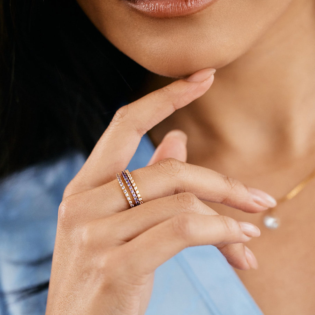 August Birthstone Eternity Stacking Ring